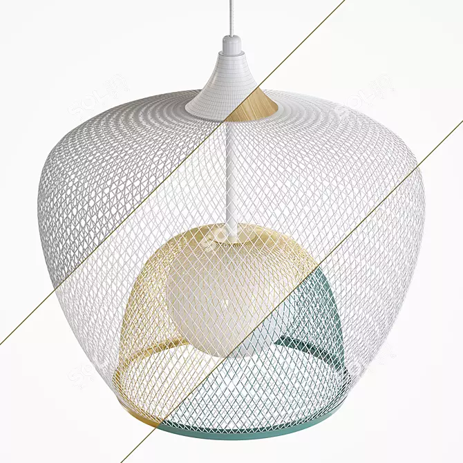 Scandinavian Style Mesh Pendant 3D model image 2