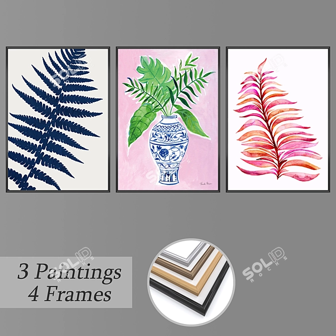 Abstract Frames Set 3D model image 1