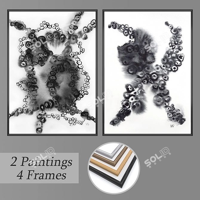 Elegant Wall Art Set No. 1919 3D model image 1