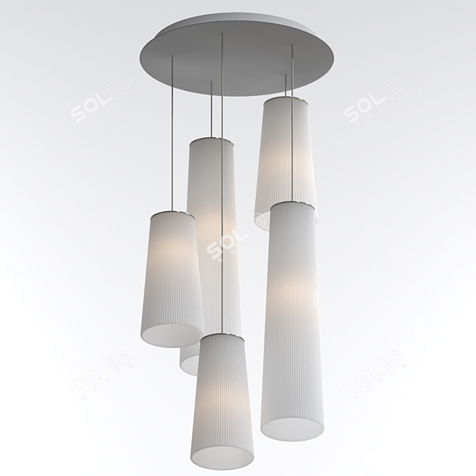 Industrial Island Pendant Light 3D model image 1