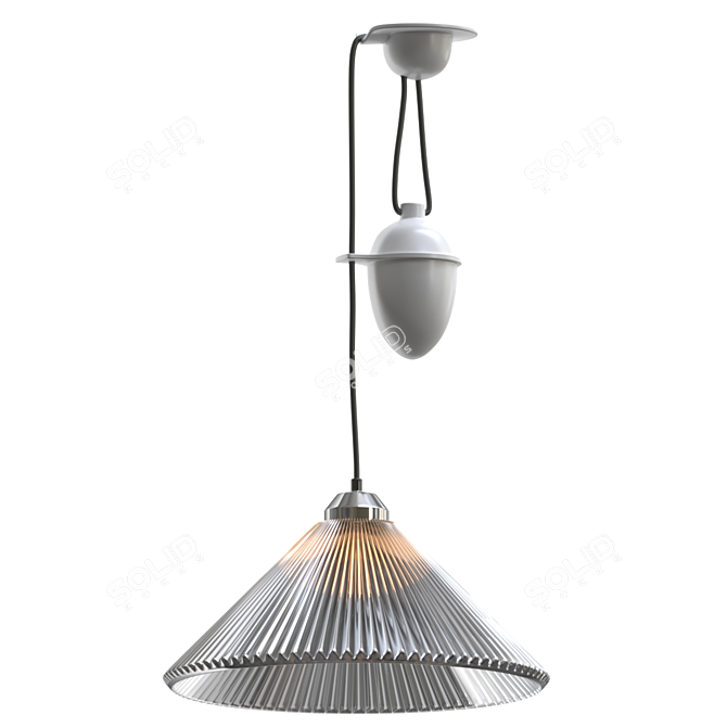 Prismatic Rise & Fall Pendant Light 3D model image 1