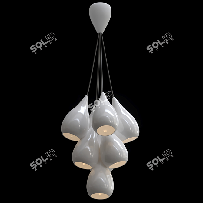 Contemporary Eleven White Gloss Pendant Light 3D model image 1