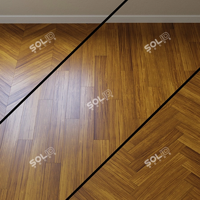 Exquisite Upofloor Iroko Parquet 3D model image 1