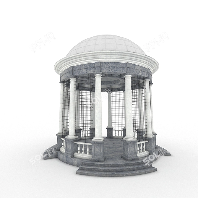 Title: Classic Rotunda: Complete with Textures and Plants 3D model image 1