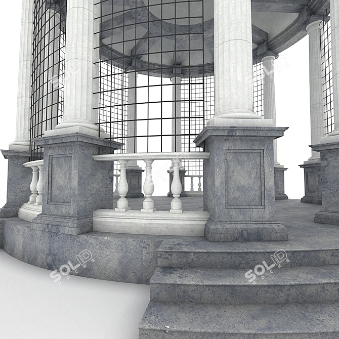 Title: Classic Rotunda: Complete with Textures and Plants 3D model image 3