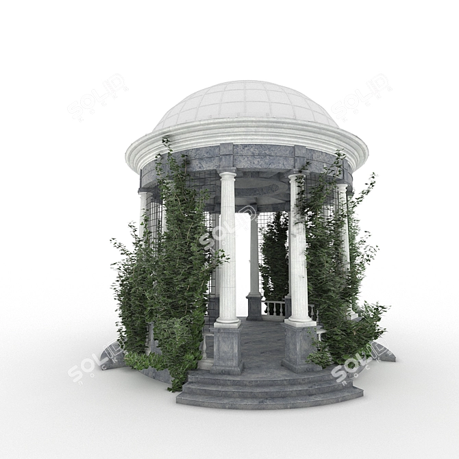 Title: Classic Rotunda: Complete with Textures and Plants 3D model image 4