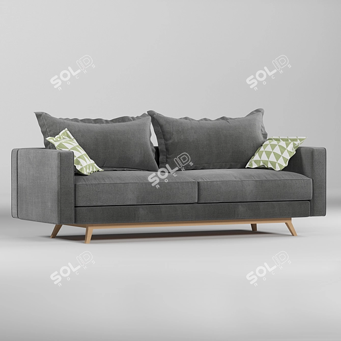 Elegant Olivia Sofa in 3 Colors 3D model image 1