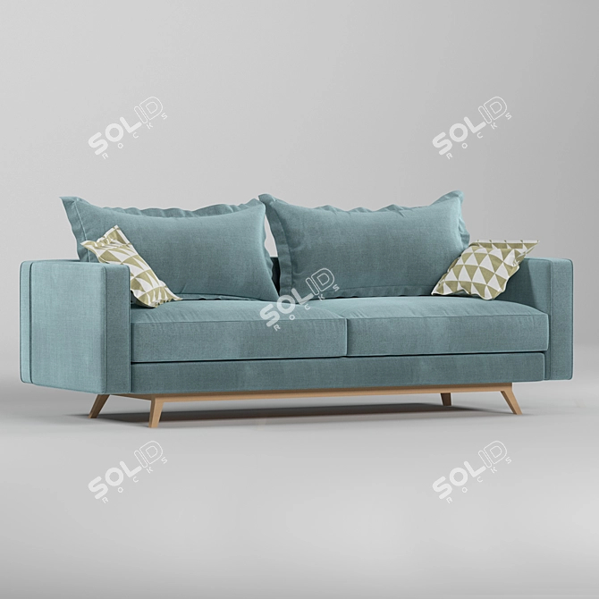 Elegant Olivia Sofa in 3 Colors 3D model image 2