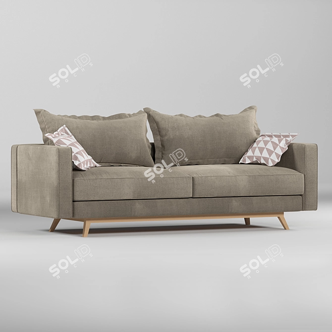 Elegant Olivia Sofa in 3 Colors 3D model image 3