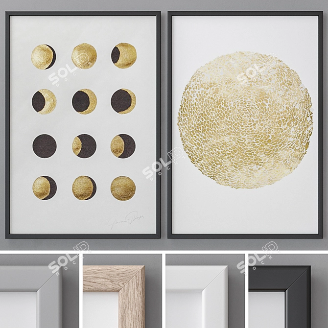 Modern Abstract Photo Frame Set 3D model image 1