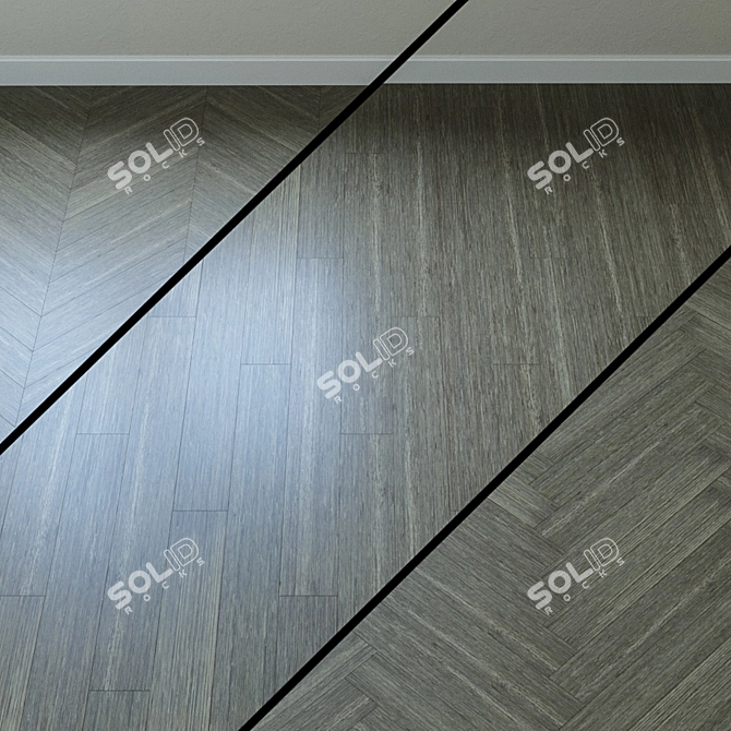 Elegant French Oak Chevron Parquet 3D model image 1