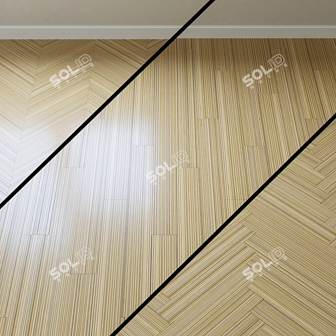 Title: Saima Chevron Parquet: Elegant French Oak 3D model image 1