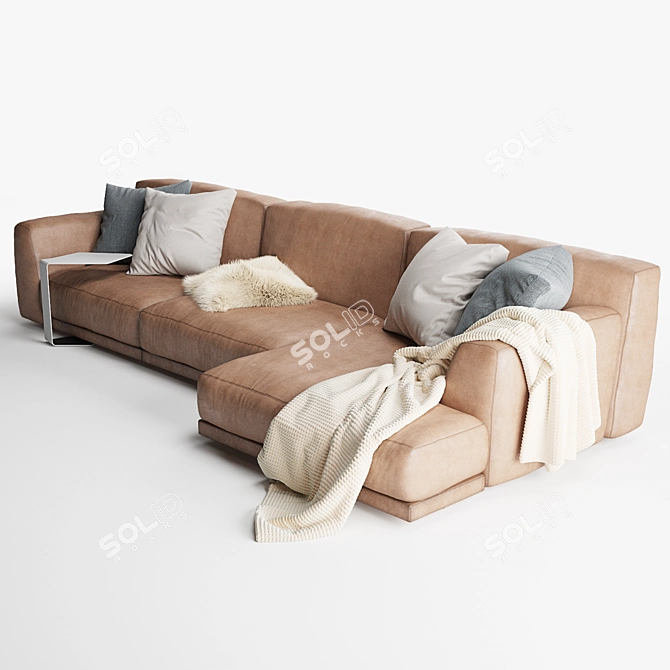 Poliform Paris Seoul Sofa Chaise 3D model image 3