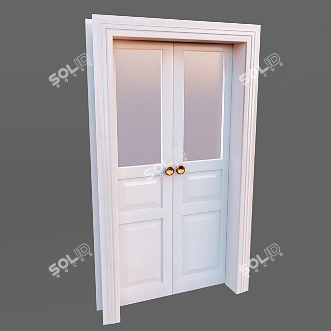 Title: Vintage Restored Soviet White Door 3D model image 1