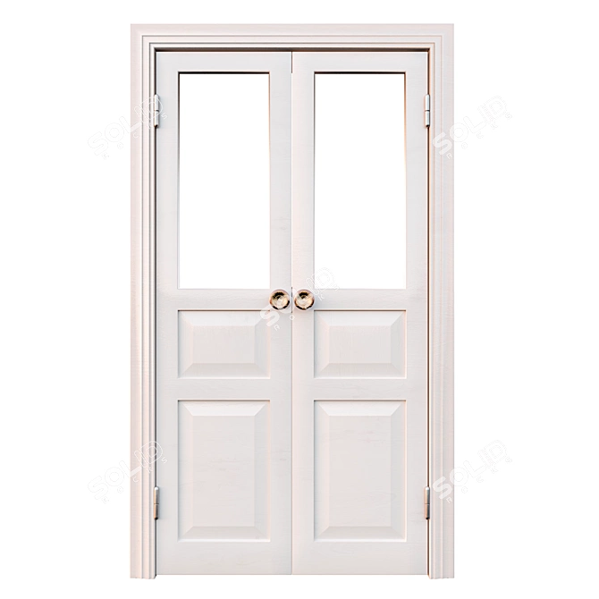 Title: Vintage Restored Soviet White Door 3D model image 2