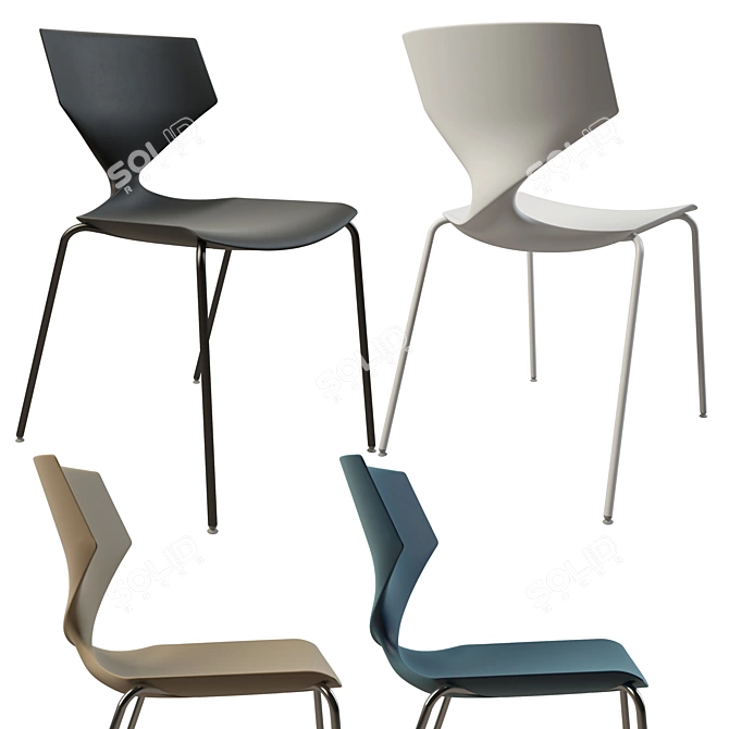 TONON QUO 910.01: Sleek Side Chair with Polished Chrome Legs 3D model image 3