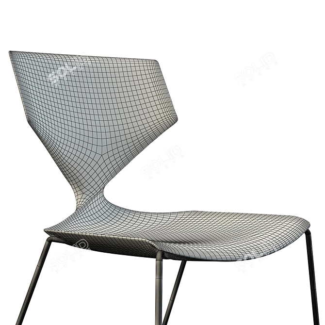 TONON QUO 910.01: Sleek Side Chair with Polished Chrome Legs 3D model image 4