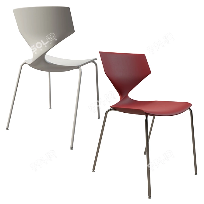 TONON QUO 910.01: Sleek Side Chair with Polished Chrome Legs 3D model image 5