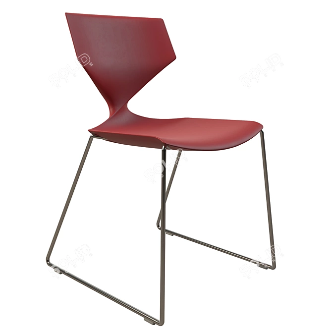 Title: Quo Sleek Steel Side Chair 3D model image 4