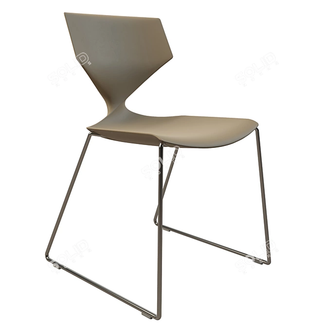 Title: Quo Sleek Steel Side Chair 3D model image 5