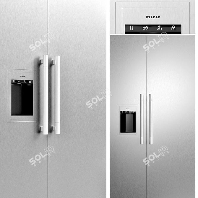 Miele Appliance Set: Refrigerator, Gas Cooktop, Hood, Oven & Coffeemaker 3D model image 3