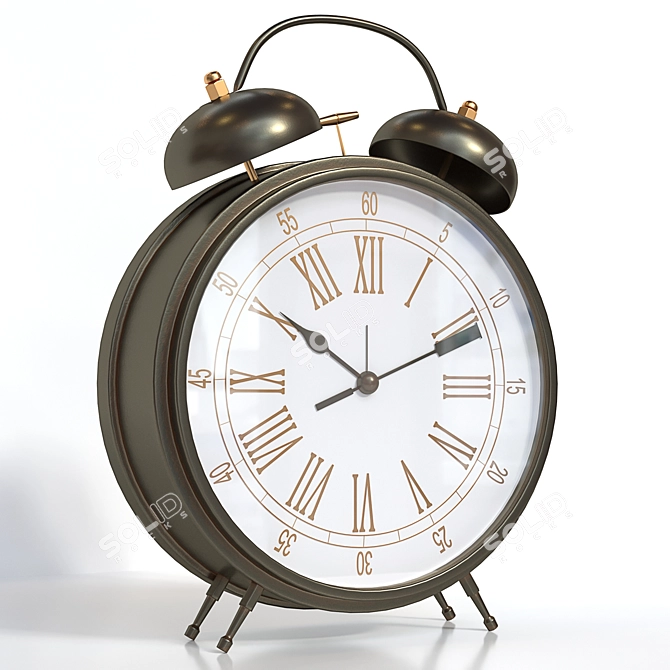 Vintage Retro Alarm Clock 3D model image 1