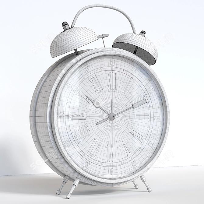 Vintage Retro Alarm Clock 3D model image 2