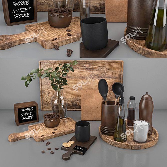 Stylish Kitchen Décor Set 3D model image 1