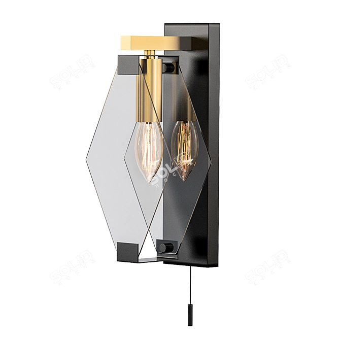 Aragon Black Loft Wall Sconce 3D model image 1