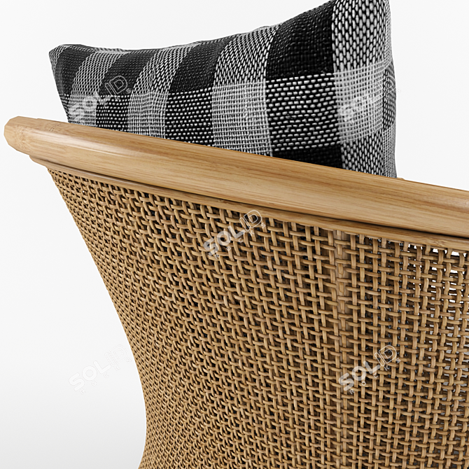 Montego Rattan Armchair: Authentic Simplicity for Your Abode 3D model image 2