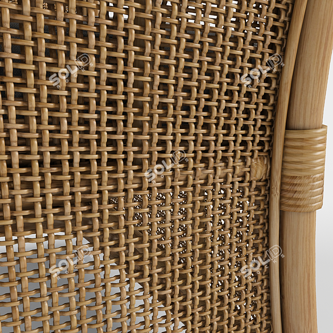 Montego Rattan Armchair: Authentic Simplicity for Your Abode 3D model image 3