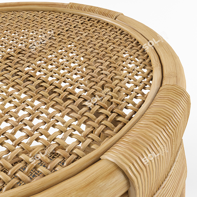 Montego Rattan Side Table: Authentic and Stylish 3D model image 2