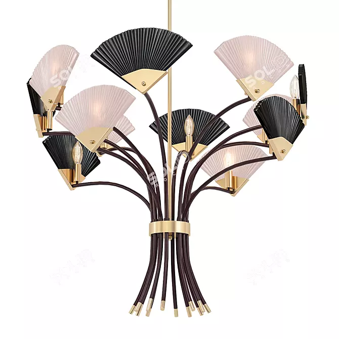 Elegant Windmill Chandelier 3D model image 1