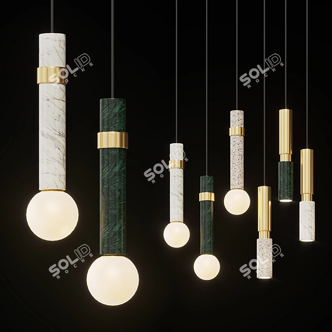 Elegant Pendant Lighting: Lampatron MERCY 3D model image 1