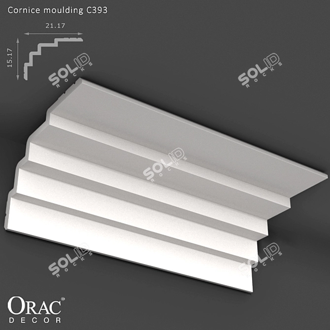 Modern Steps Cornice by Orac Decor 3D model image 1