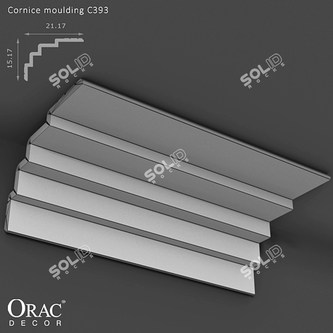 Modern Steps Cornice by Orac Decor 3D model image 2