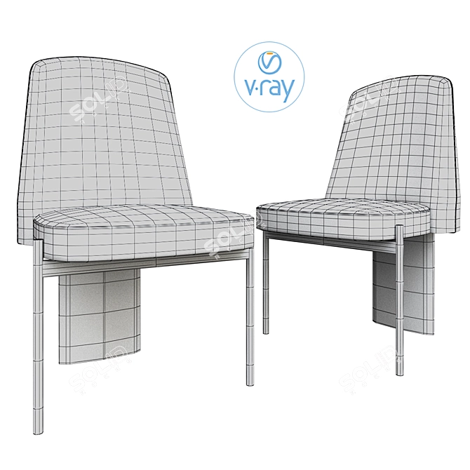 Elegante Virgin Dining Chair 3D model image 3