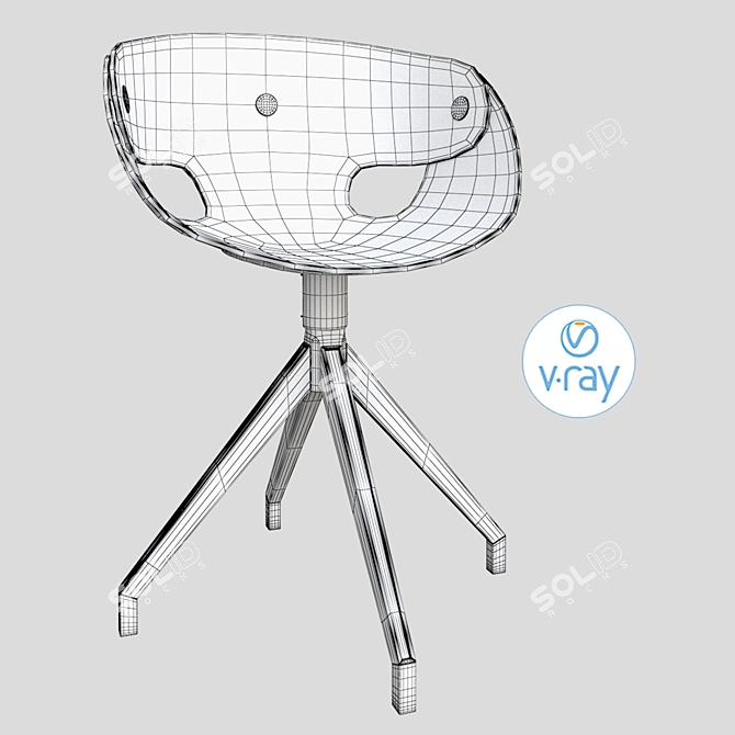 Sleek Polycarbonate Chair 3D model image 3