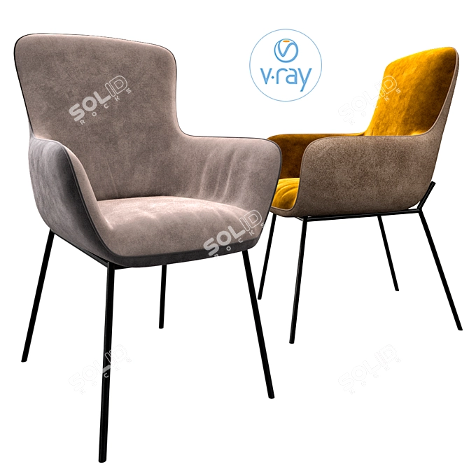 Luxurious ROLF BENZ Chair: Perfect Blend of Style and Comfort 3D model image 1