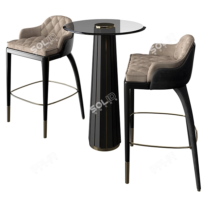 Elegant Darian Charla Bar Set 3D model image 1