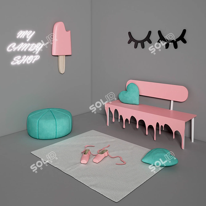 Sweet Shop Decor Set 3D model image 3