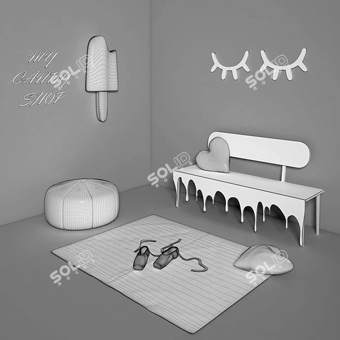 Sweet Shop Decor Set 3D model image 4