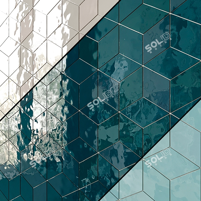 Sorrento Rhombus Azzurro Wall Tiles 3D model image 1