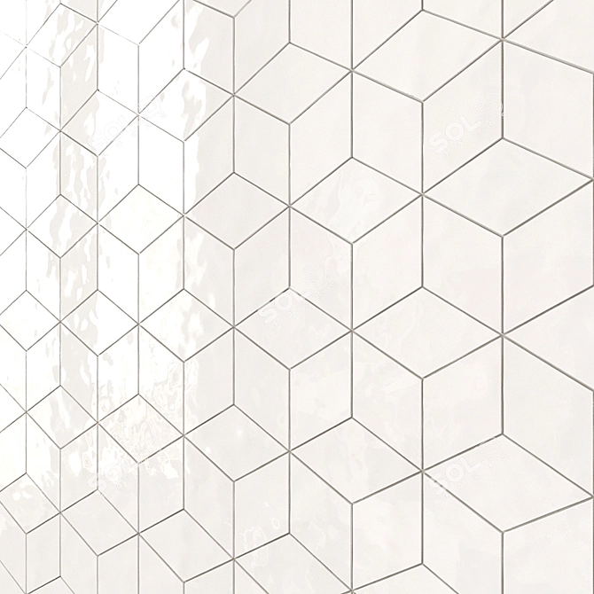 Sorrento Rhombus Azzurro Wall Tiles 3D model image 2