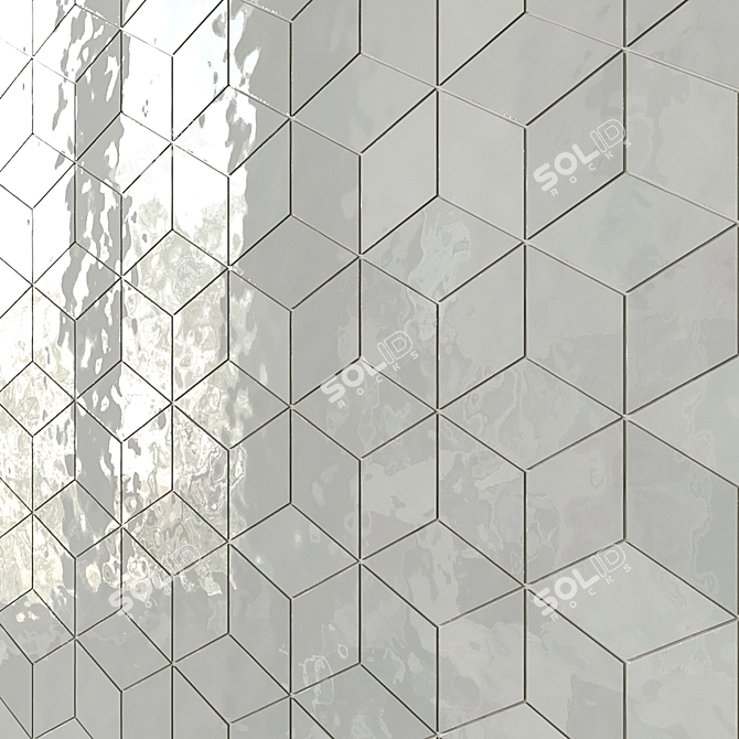 Sorrento Rhombus Azzurro Wall Tiles 3D model image 3