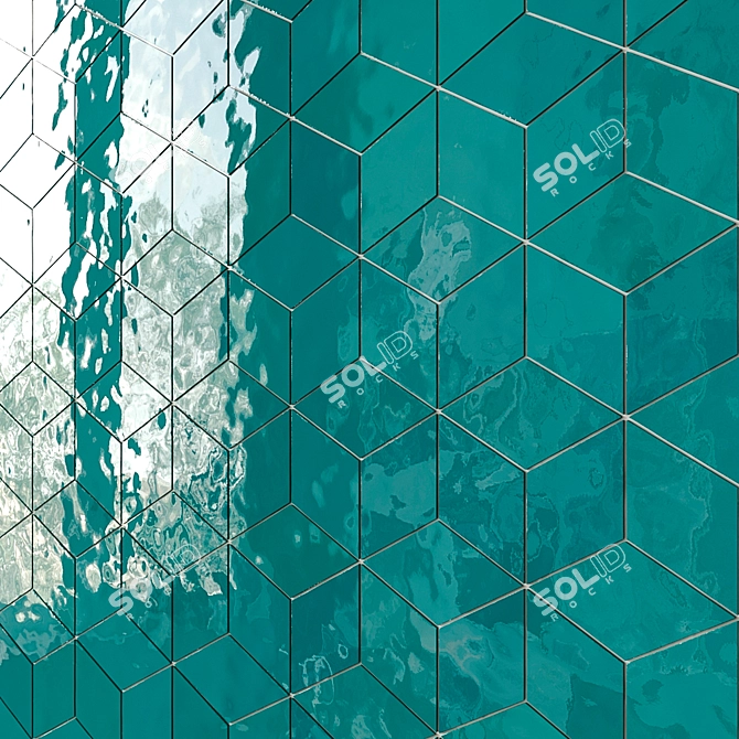 Sorrento Rhombus Azzurro Wall Tiles 3D model image 4