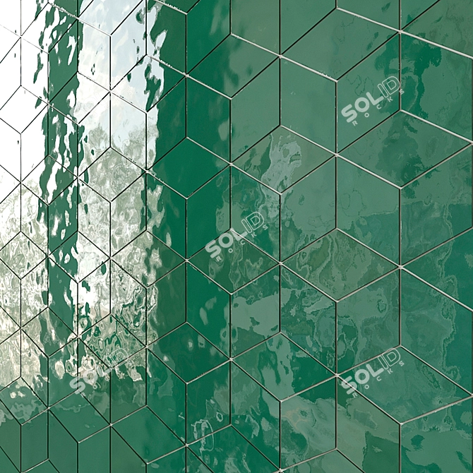 Sorrento Rhombus Azzurro Wall Tiles 3D model image 5