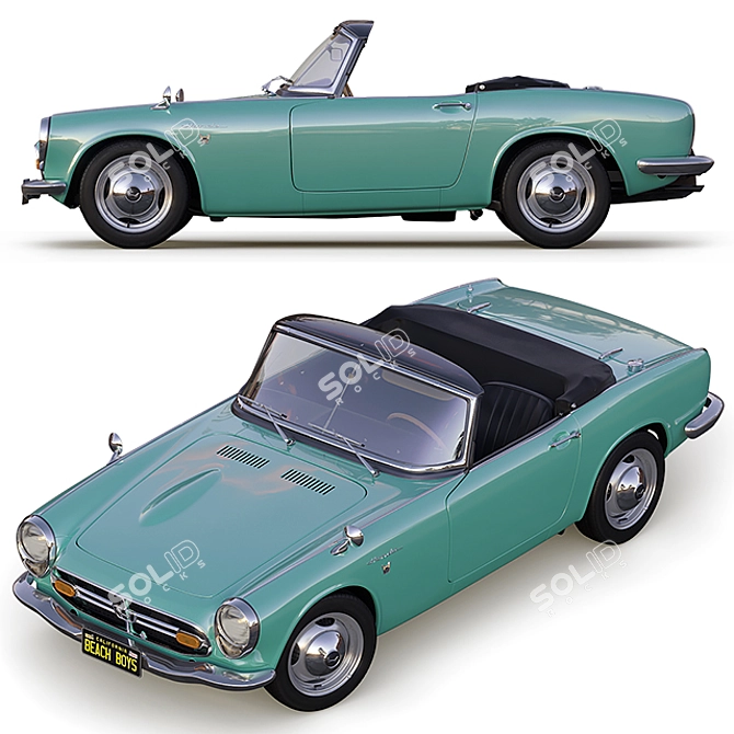 Vintage Honda S800 Cabriolet 3D model image 2