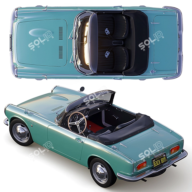 Vintage Honda S800 Cabriolet 3D model image 3