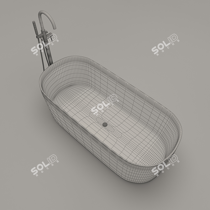 Luxury Freestanding Bathtub with Tub 3D model image 5